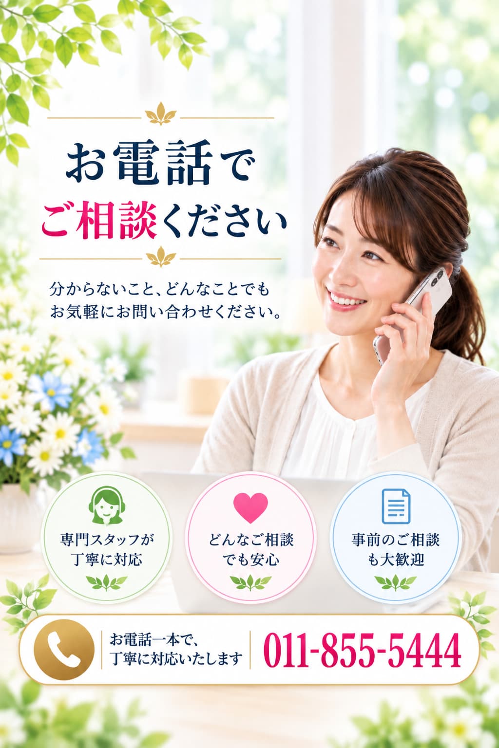 札幌市で葬儀や家族葬の相談できる葬儀社なら親切で安心の栄公社めもりがおすすめです